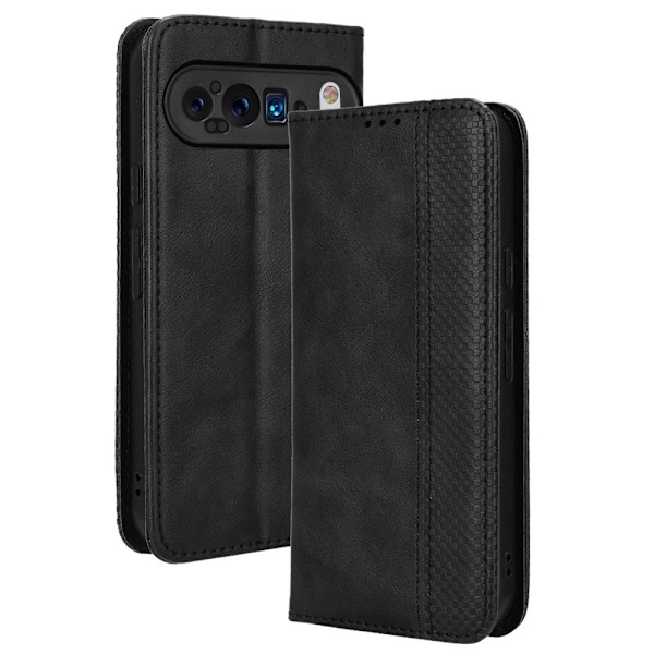 För Google Pixel 9 Pro XL Plånboksfodral Exklusivt Svart Svart