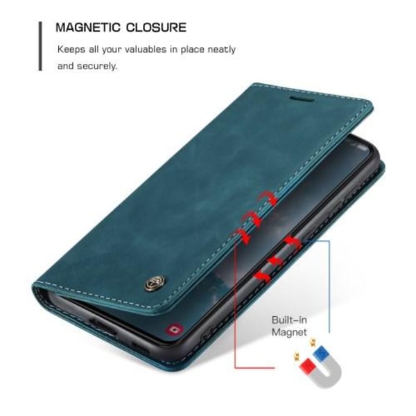 CASEME Retro Lompakkokotelo Samsung Galaxy S23 - Sininen Blue