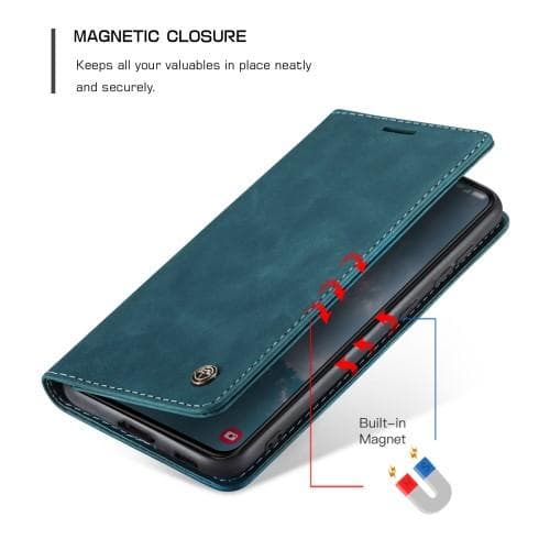 CASEME Retro Pung Taske til Samsung Galaxy S23 - Blå Blue
