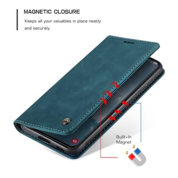 CASEME Retro Wallet Case for Samsung Galaxy S23 - Blue Blue