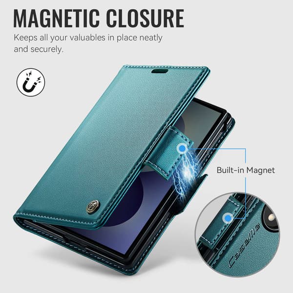 CASEME Glansigt telefonplånboksfodral till Samsung Galaxy Z Fold8 Grön