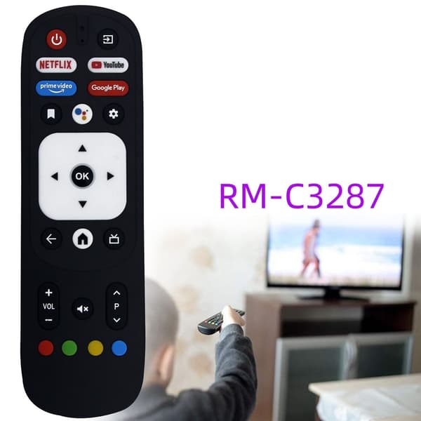 Fjernkontroll utskiftning for RM-C3287 for JVC TV stemmeaktivert Black