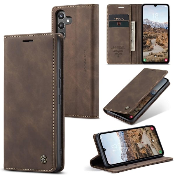 CASEME Retro tegnebog taske til Samsung Galaxy A34 - Kaffe Brown