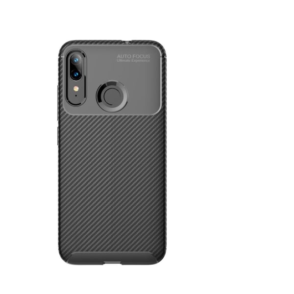 Carbon Fiber TPU cover Motorola Moto E6 Plus -puhelimelle Black