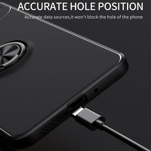 Til Xiaomi Redmi 13C Hybrid Shell fingerring metalplade Black