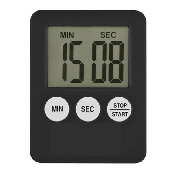 Tunn kökstimer Timer Stor Skärm Digital magnetisk nedräkning Svart