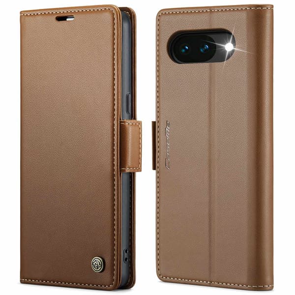 CASEME Til Google Pixel 10a RFID Blokkerende Lommebokdeksel Brown