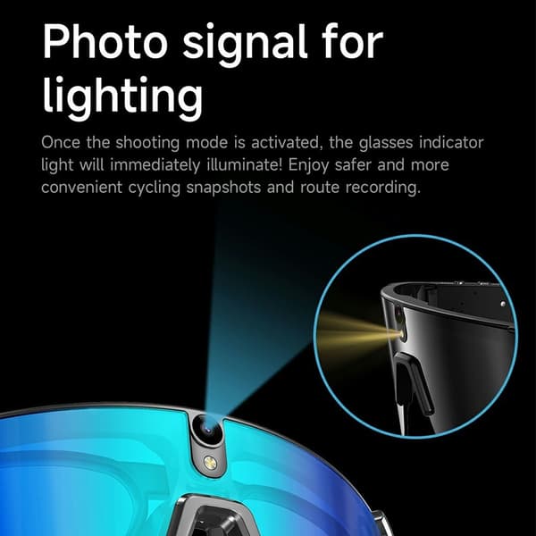 AI Smartbriller Kamera 4K Videoopptak EIS Stabilisering Bluetooth Black
