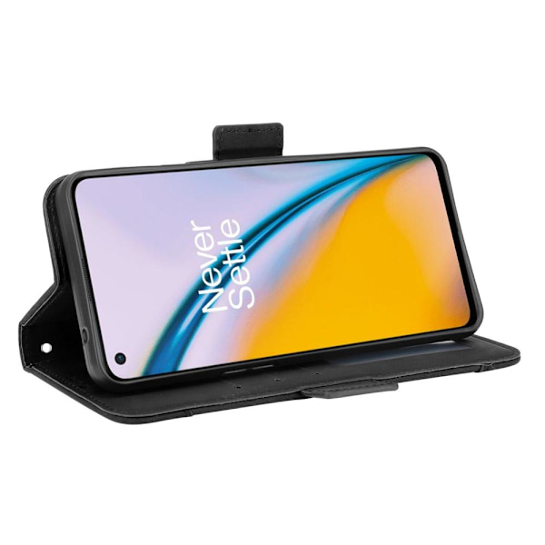 Wallet Stand Flip -puhelinkotelo OnePlus Nord 2 5G: lle - musta Black