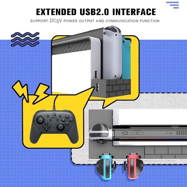 Kompatibel med Nintendo Switch Switch OLED Joy - Con Controller opladningsdock Red