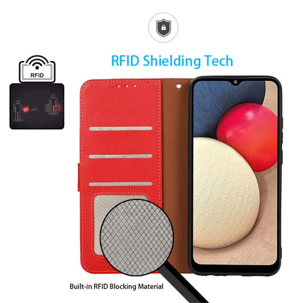 KHAZNEH Plånboksfodral till Google Pixel 8a - Röd/Svart Röd