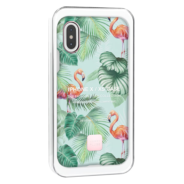 Happy Plugs case Pinkki Flamingos iPhone X/XS Green