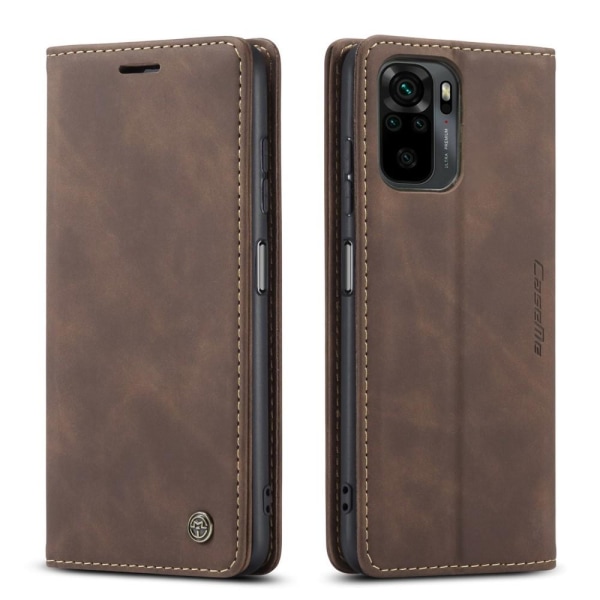 CASEME Retro lompakkokotelo Xiaomi Redmi Note 10 4G/Note 10S - K Brown