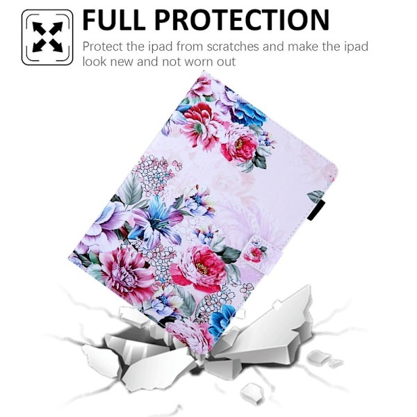 Til iPad 10.9 (2022) Tabletetui Cover Foldbart stativ - Peony Red