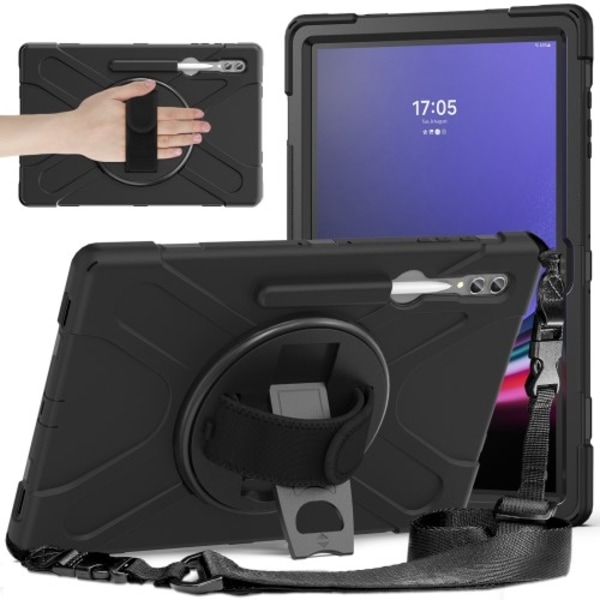 Samsung Galaxy Tab S10 Ultra / S9 Ultra / S8 Ultra raskas kuorikotelo Black