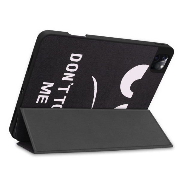 For iPad Pro 11 2021 Tri-fold Stand Tablet Case Cover - Don't Touch Black