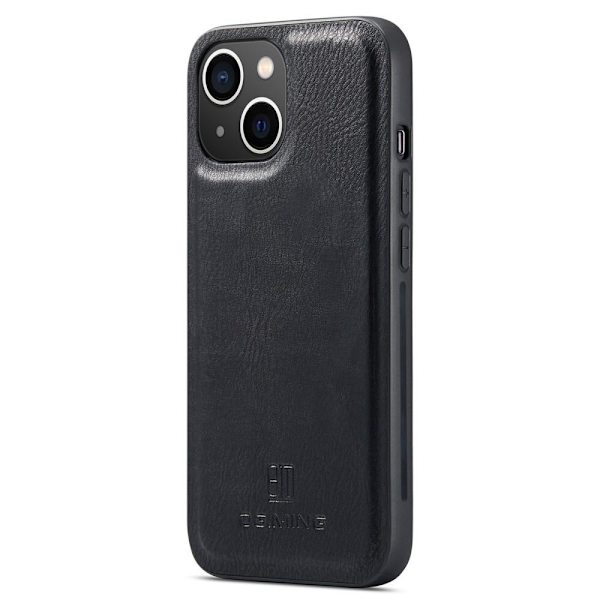 DG.MING for iPhone 15 Avtakbart 2-i-1 Lommebokdeksel Black