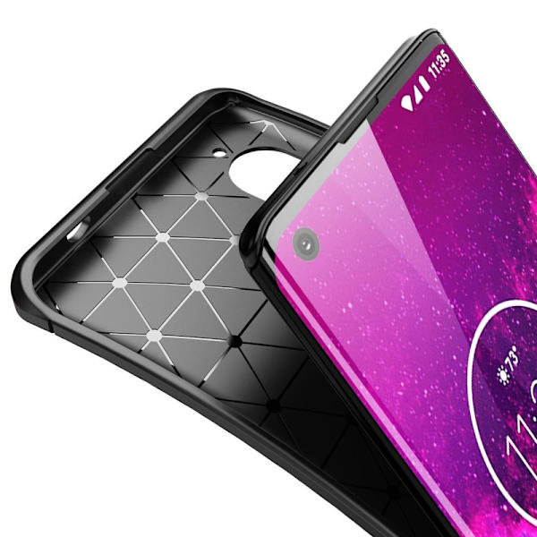 Motorola Edge+ Karbonfiber Cover - Sort Black