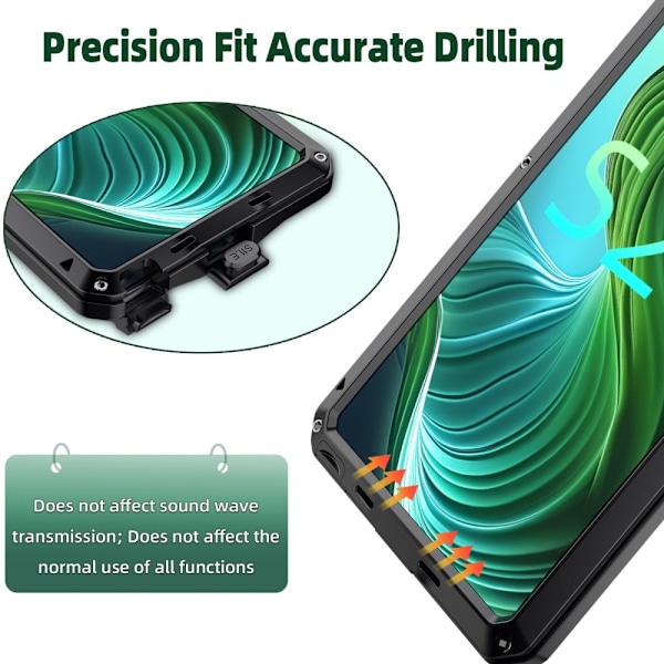 Samsung Galaxy S25 Ultra Heavy Duty Silikon + Metall Fodral Skal + Härdat Glas Svart