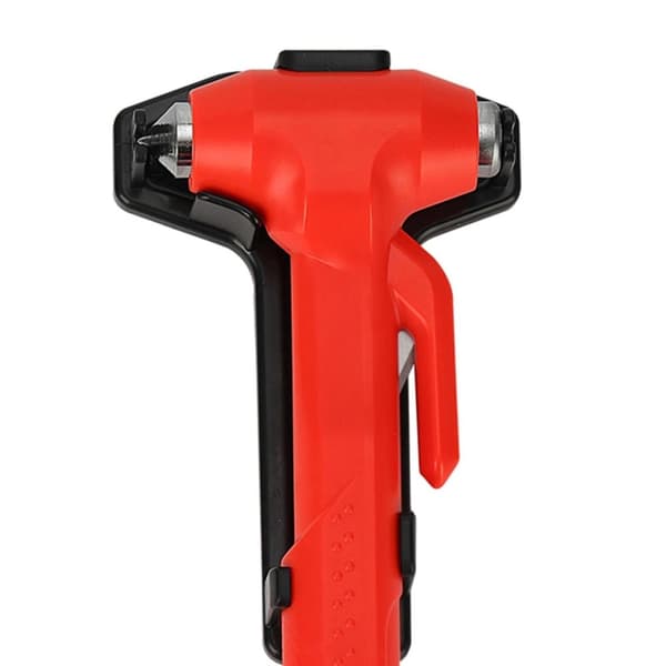 Bilhammer Vindusknuser Emergency Hammer Belte Kniv Langt Håndtak - Rød Red