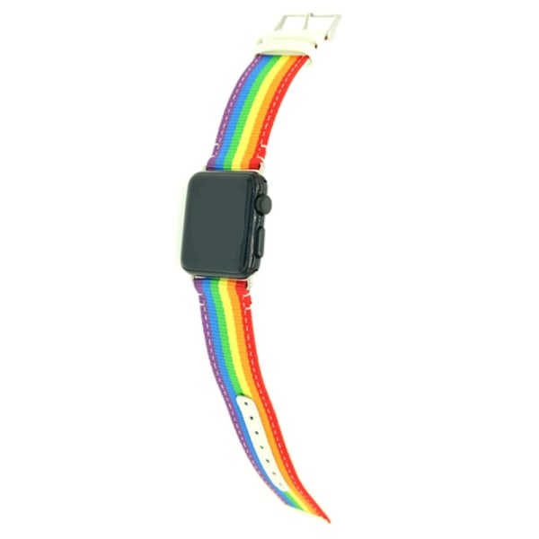 Nylon sportsurrem til Apple Watch Series 3/2/1 38mm - Pride Multicolor