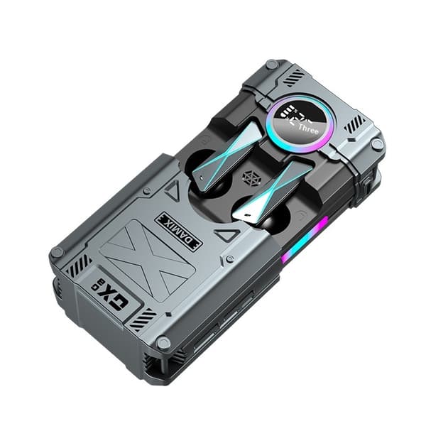DX08 Brusreducerande Trådlösa Hörlurar Mekaniska TWS Bluetooth Gaming - Grå grå