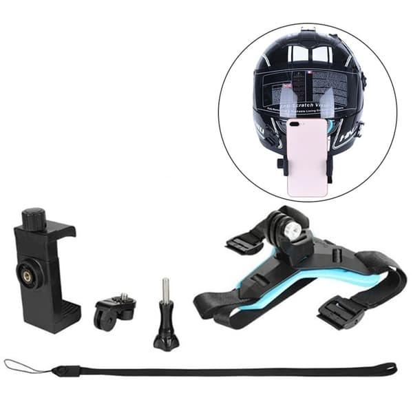 5 - i - 1 motorcykel hjelm montering Clamp Body Strap Tilbehør GoPro Black