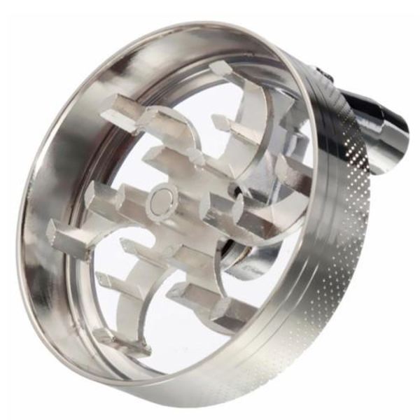 4 - lags tobakskværn Urtekrydderiknuser Røgmanual 55mm Silver