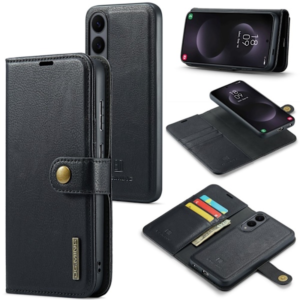 DG.MING Samsung Galaxy S25 Edge irrotettava 2-in-1-lompakkokuori Black