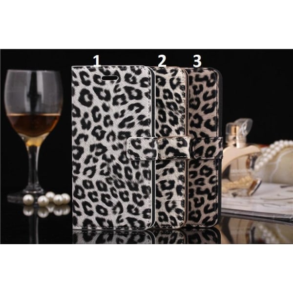 Iphone 6 Plus 5.5" Plånboksfodral / Fodral Leopard Grey