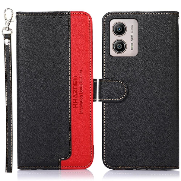 KHAZNEH Motorola Moto G53 5G / G23 4G / G13 4G Plånboksfodral - Svart/Röd Svart