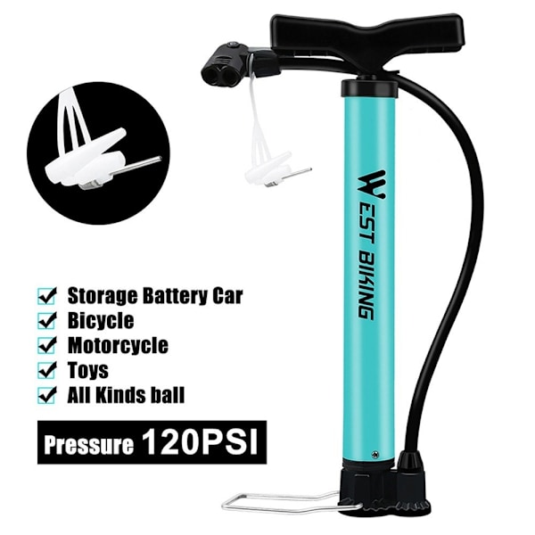 120PSI Cykel cykelpumpe Air Inflator Road MTB cykeldæk Blue one size