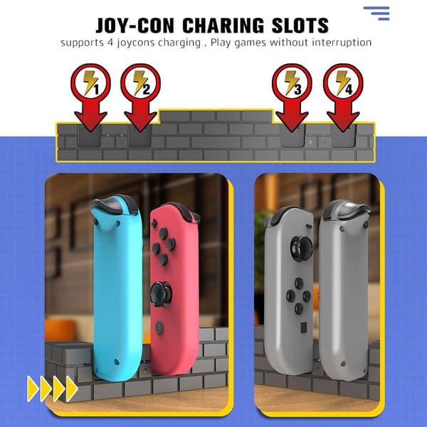 Yhteensopiva Nintendo Switch Switch OLED Joy - Con - ohjaimen lataustelakan kanssa Red