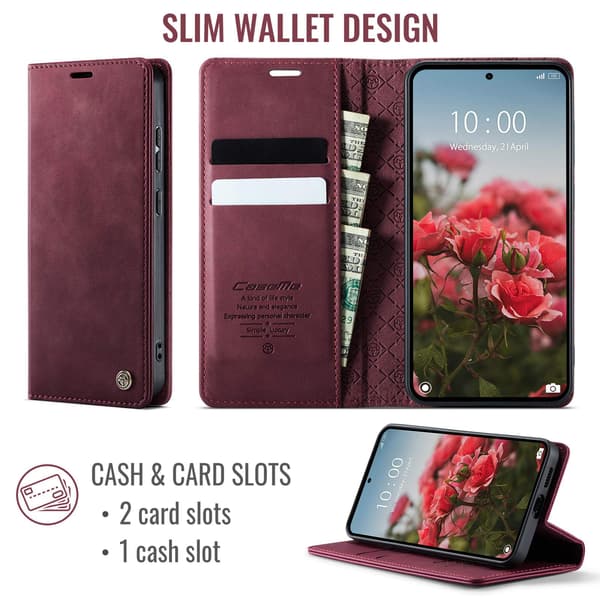 CASEME Til Xiaomi 17T Lommebokdeksel Red