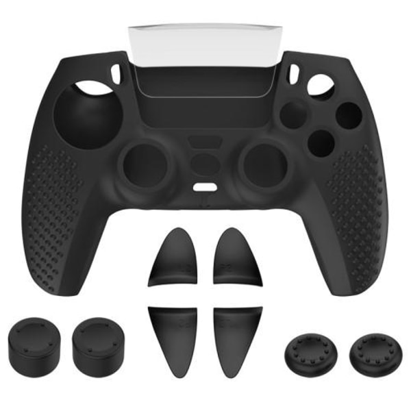 Playstation 5/PS5 controllerdækselhylse + vippedæksel Udløsernøg Black