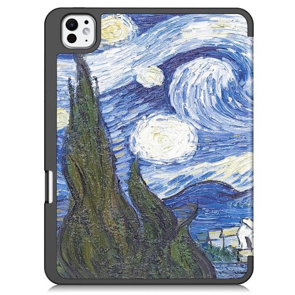 Till iPad Pro 11 (2024) Slim fit tri-fold fodral Pennfack - Painting multifärg