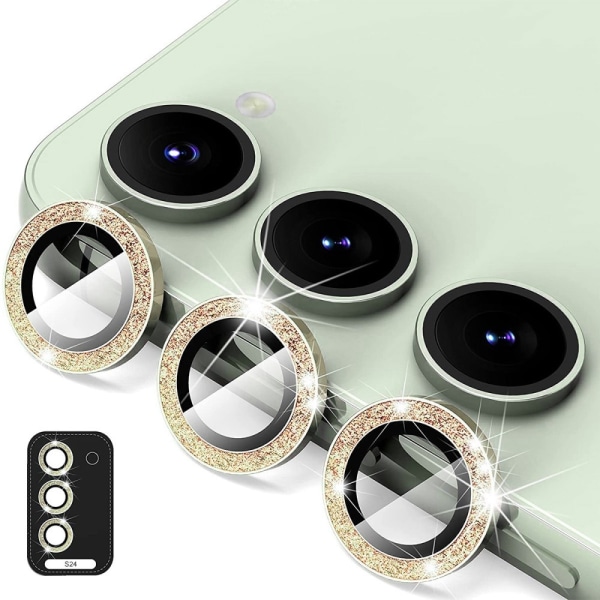 ENKAY Kamera Lins Skydd till Samsung Galaxy S24 Härdat glas Glit Guld