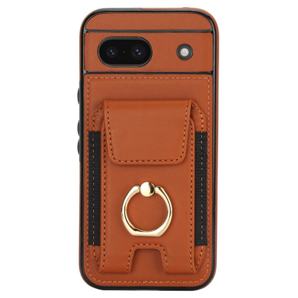 För Google Pixel 8a Kickstand Case Telefonfodral med Kortfack - Brun Brun
