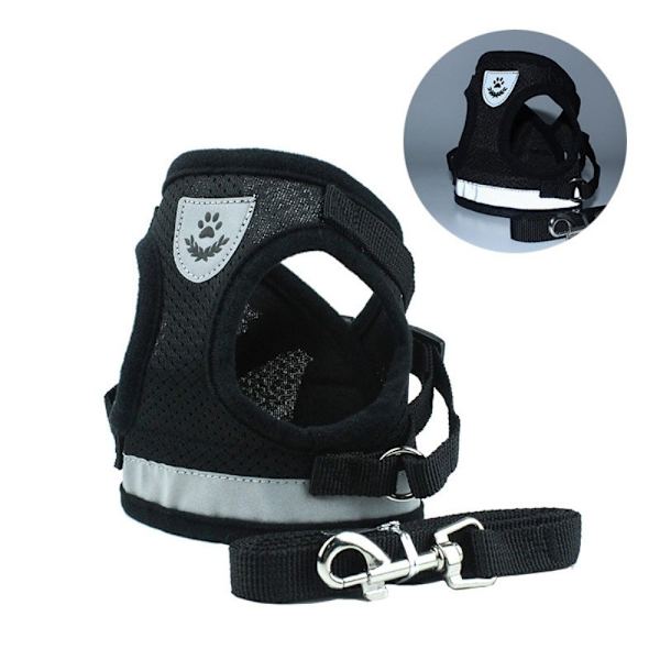 Reflekterende hundesele til små mellemstore hunde - Sort/XL Black