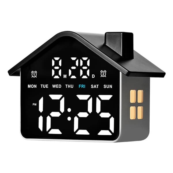 Väckarklocka Sängklocka Digital LED Bordsklocka Nattlampa Klocka svart/vitt ljus Svart