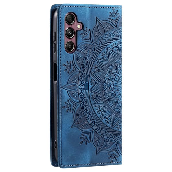 For Samsung Galaxy A57 5G deksel med magnetisk lukking med preget mønster Blue