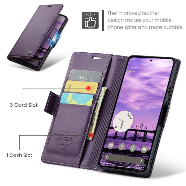 CASEME Til Google Pixel 10 Pro / 10 / 9 Pro / 9 Veske Stativ Telefonveske Purple