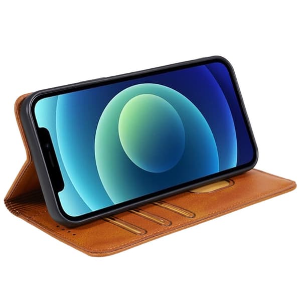 Wallet Stand Telefontaske til iPhone 15 Pro Cell Cell Cover - Brun Brown