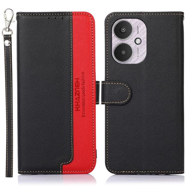KHAZNEH Pung etui til Xiaomi Redmi 13C - Sort - rød Black