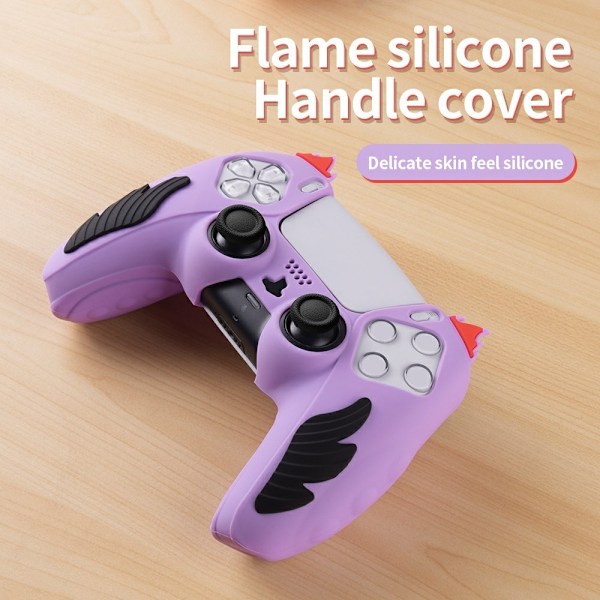 Playstation 5 / PS5 Silikon Skin Skal Fodral Anti-Slip Skydd Flame Design - Rosa Rosa