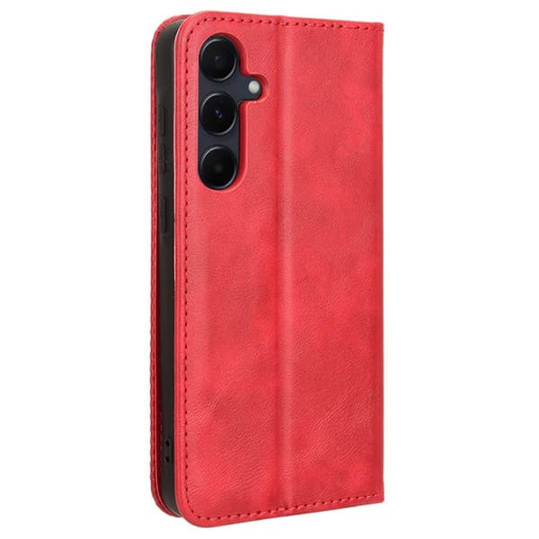 Lommebok Stativ Flip Telefonveske for Samsung Galaxy A35 5G Red