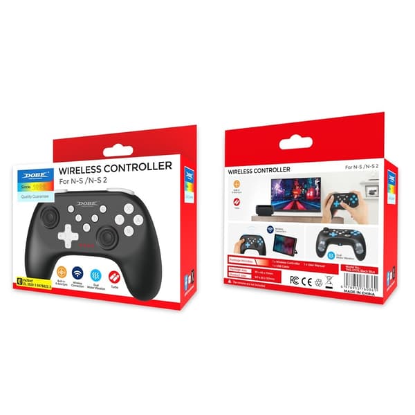 Langaton Bluetooth-ohjain Nintendo Switch 1+2+OLED -värähtelyohjain, musta/valkoinen White