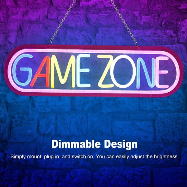Gaming LED Neonlys Veggdekorasjon Spillrom Atmosfære Lampe Romdekorasjon White