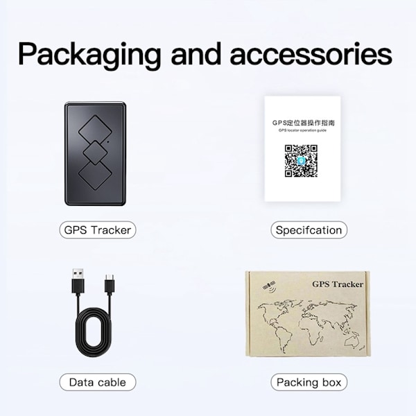 Global GPS Tracker Anti Lost 3D Street View Locator med intelligenta varningar Svart