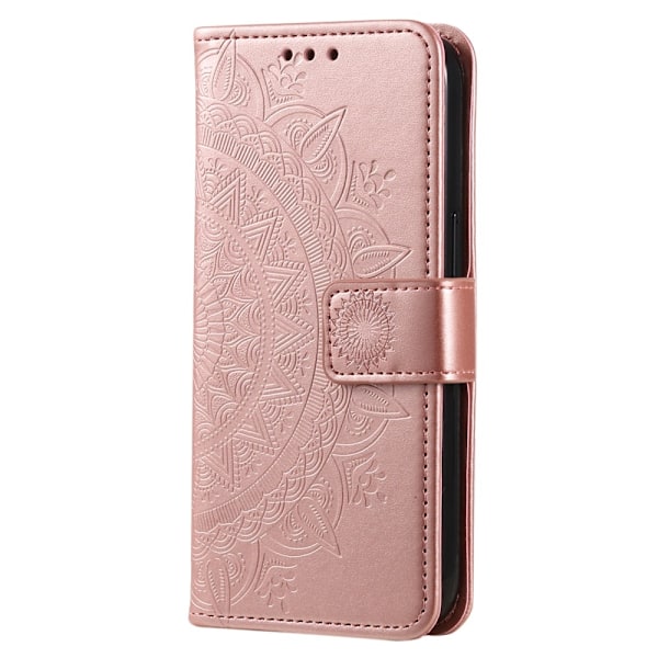 Til Samsung Galaxy S25 Edge tegnebogscover Cover Shell Mandala Blomstermønster Pink gold